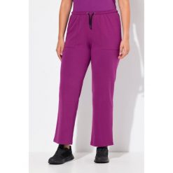 Damskie Spodnie dresowe proste nogawki elastyczny pas. Czerwone spodnie dresowe Ulla Popken, plus size, bez wzorów, z bawełny. Za 195.99 zł.