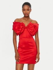 Bardot Sukienka koktajlowa 54327DB2 Czerwony Slim Fit. Czerwone sukienki Bardot, bez wzorów, z syntetyku, wizytowe, bez kołnierzyka, bez ramiączek. Za 569.99 zł.