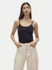 Vero Moda Top Million 10306903 Czarny Regular Fit. Czarne topy Vero Moda, s, bez wzorów, z syntetyku, bez kołnierzyka, bez ramiączek. Za 39.99 zł.