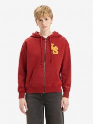 Levi's Bluza "Graphic Heritage Zip" w kolorze czerwonym rozmiar: S. Czerwone bluzy Levi's®, s, bez wzorów, z bawełny, bez kaptura. Za 149.95 zł.