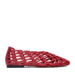 Baleriny Badura. Czerwone baleriny Badura, bez wzorów, bez obcasa. Za 299.99 zł.