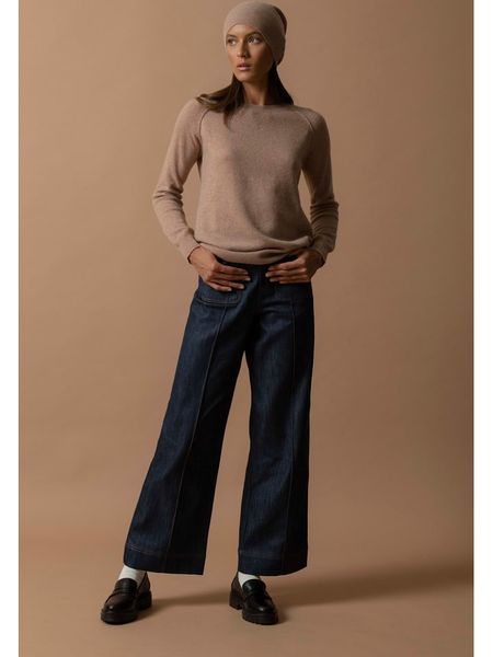 Perfect Cashmere Kaszmirowy sweter w kolorze beżowym rozmiar: M. Brązowe swetry Perfect Cashmere, m, bez wzorów, z kaszmiru, bez ramiączek. Za 321.20 zł.