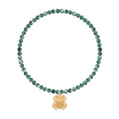 Bransoletka Earth z naturalnych kamieni ze Skarabeuszem. Zielone bransoletki Lilou, z jaspisem, ze stali. Za 238.00 zł.