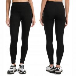 Damskie legginsy bawełniane 4F F296. Czarne legginsy 4f, s, bez wzorów, z bawełny, z podwyższonym stanem, długie. Za 79.99 zł.