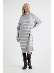 Josephine & Co Sukienka "Anika" w kolorze jasnoszaro-białym rozmiar: XXL. Białe sukienki Josephine & Co, xxl, bez wzorów, z kaszmiru, bez kołnierzyka, bez ramiączek, midi. Za 250.94 zł.