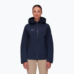 Kurtka przeciwdeszczowa damska Mammut Alto Guide HS Hooded. Niebieskie kurtki sportowe Mammut, xs, bez wzorów, bez kaptura, trekkingowe. Za 999.99 zł.