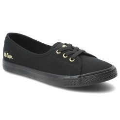 Trampki damskie Lee Cooper, cholewka z materiału tekstylnego elastyczne sznurówki na płaskiej podeszwie, czarne, LCW-26-02-4045L SVL-395. Czarne trampki Lee Cooper, bez wzorów, bez zapięcia. Za 119.00 zł.