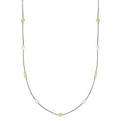 Yokoamii Naszyjnik z pozlacanego mosiadzu z Perla (synth.) Naszyjniki 1 ct Damski. Białe naszyjniki Yokoamii, z perłą, pozłacane. Za 189.99 zł.