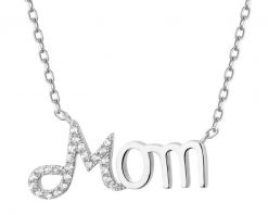 Naszyjnik srebrny z cyrkoniami - mama. Szare naszyjniki Apart, z cyrkonią, srebrne. Za 209.00 zł.