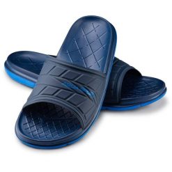 Klapki basenowe dla dorosłych Aqua Speed Aspen. Niebieskie klapki Aqua-Speed, bez wzorów, bez obcasa. Za 79.99 zł.