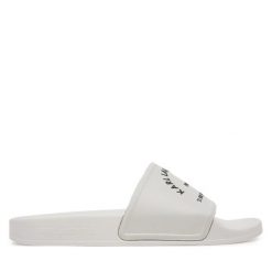 Klapki KARL LAGERFELD. Białe klapki KARL LAGERFELD, bez wzorów, bez obcasa. Za 269.99 zł.