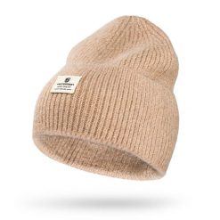 Beżowa czapka damska beanie w uniwersalnym rozmiarze z logo marki Peterson PTN HAT-10. Brązowe czapki Peterson, z aplikacjami, z dzianiny. Za 30.75 zł.