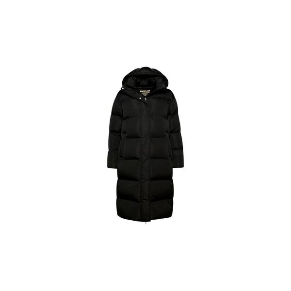 Kurtka parka damska z kapturem Superdry Longline. Czarne kurtki Superdry, na zimę, bez wzorów, z kapturem. W wyprzedaży za 779.15 zł.