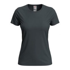 Koszulka Damska Classic Heather Organic Fitted T-shirt. Szare t-shirty STEDMAN, xs, bez wzorów, bez kołnierzyka, bez ramiączek. Za 46.99 zł.