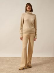 Just Cashmere Kaszmirowy golf w kolorze beżowym rozmiar: XL. Brązowe golfy Just Cashmere, xl, bez wzorów, z kaszmiru, bez ramiączek. Za 413.99 zł.