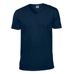 Koszulka Unisex Dla Dorosłych Z Miękkim Dekoltem V. Niebieskie bluzki GILDAN, m, bez wzorów, sportowe, bez kołnierzyka, bez ramiączek. Za 36.99 zł.