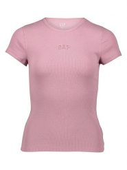 GAP Koszulka w kolorze jasnoróżowym rozmiar: XS. Różowe bluzki GAP, xs, bez wzorów, prążkowane, bez kołnierzyka, bez ramiączek. Za 65.95 zł.