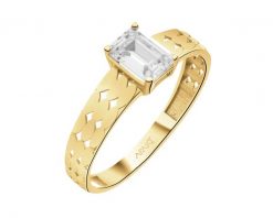 Złoty pierścionek z cyrkonią. Żółte pierścionki Apart, z cyrkonią, złote. Za 1,599.00 zł.