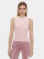 Juicy Couture Top Beckham JCBLV223811 Różowy Slim Fit. Czerwone topy Juicy Couture, m, bez wzorów, z bawełny, bez kołnierzyka, bez ramiączek. Za 119.99 zł.