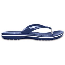 Japonki Crocs Crocband Flip. Niebieskie klapki Crocs, bez wzorów, bez obcasa. W wyprzedaży za 94.47 zł.