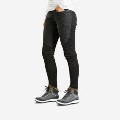 Legginsy turystyczne damskie Quechua SH500 mountain hydrofobowe. Czarne legginsy QUECHUA, m, bez wzorów, z tkaniny. W wyprzedaży za 149.99 zł.