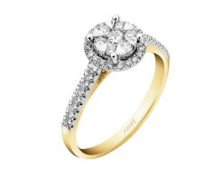 Pierścionek z żółtego i białego złota z brylantami - 0,34 ct - próba 585. Białe pierścionki Apart, z brylantem, złote. Za 5,290.00 zł.