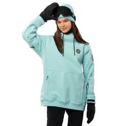 Kurtka snowboardowa damska W1-W Iceberg. Niebieskie kurtki narciarskie SIROKO, m, bez wzorów, z softshellu, bez kaptura, narciarskie. W wyprzedaży za 330.95 zł.