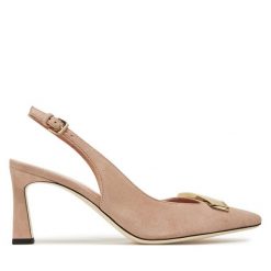 Sandały Pollini. Brązowe sandały Pollini, bez wzorów, bez obcasa, na słupku, bez zapięcia. Za 1,419.00 zł.
