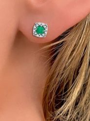 OR Carats Złote kolczyki-wkrętki z kamieniami szlachetnymi rozmiar: onesize. Szare kolczyki OR Carats, z szmaragdem, złote. Za 739.99 zł.