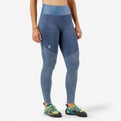 Legginsy wspinaczkowe damskie Simond Vertika. Niebieskie legginsy SIMOND, s, bez wzorów, z elastanu, z podwyższonym stanem, długie. Za 79.99 zł.