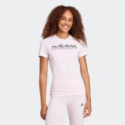 Koszulka damska ADIDAS Gym & Pilates. Bluzki Adidas, s, bez wzorów, z bawełny, sportowe, bez kołnierzyka, bez ramiączek. Za 79.99 zł.