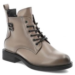 Szare Botki Vinceza Ocieplane Buty Damskie. Szare botki VINCEZA, na zimę, bez wzorów, ze skóry, bez obcasa, na obcasie, bez zapięcia. Za 152.99 zł.