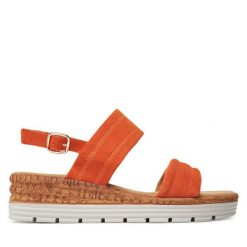 Sandały s.Oliver. Brązowe sandały S.Oliver, bez wzorów, bez obcasa, na koturnie, bez zapięcia. Za 279.99 zł.