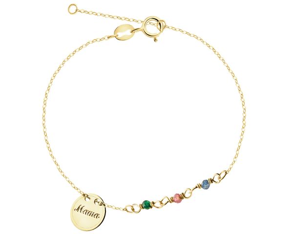 Złota bransoletka z cyrkoniami - mama. Żółte bransoletki Apart, z cyrkonią, złote. Za 529.00 zł.