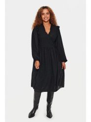 SAINT TROPEZ Sukienka "Bianka" w kolorze czarnym rozmiar: XL. Czarne sukienki Saint Tropez, xl, bez wzorów, bez kołnierzyka, bez ramiączek, midi, rozkloszowane. Za 233.33 zł.