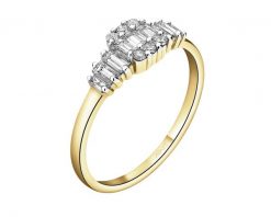 Pierścionek z żółtego złota z diamentami - 0,47 ct - próba 585. Żółte pierścionki Apart, z diamentem, złote. Za 7,990.00 zł.