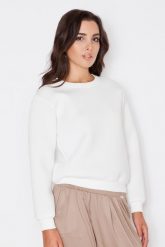 Ecru Bluza Damska z Okrągłym Dekoltem. Brązowe bluzy Katrus, l, bez wzorów, z materiału, bez kaptura. Za 169.00 zł.