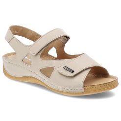 Beżowe Sandały Armodo Stylowe Obuwie Damskie. Brązowe sandały Armodo, bez wzorów, ze skóry, eleganckie, bez obcasa, bez zapięcia. Za 269.00 zł.