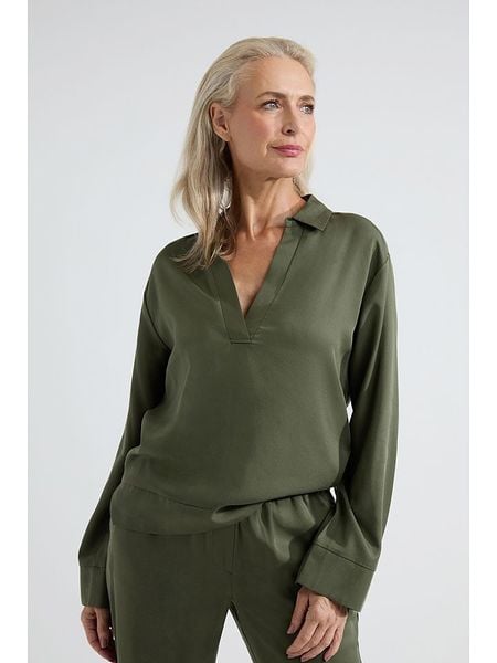 Josephine & Co Bluzka "Amelia" w kolorze khaki rozmiar: 36. Brązowe bluzki Josephine & Co, bez wzorów, z lyocellu, bez kołnierzyka, bez ramiączek. Za 221.88 zł.