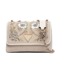 Torebka Guess. Brązowe listonoszki Guess, z aplikacjami, bez dodatków. Za 544.99 zł.