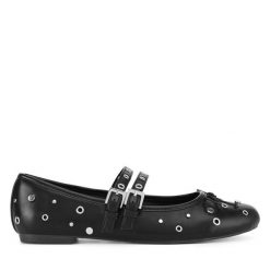 Baleriny JENNY. Czarne baleriny Jenny, bez wzorów, bez obcasa. Za 95.99 zł.