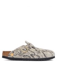 Birkenstock Klapki Boston 1033086 Kremowy. Białe klapki Birkenstock, bez wzorów, ze skóry, bez obcasa. Za 764.99 zł.