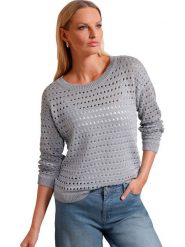 Heine Sweter w kolorze szarym rozmiar: 42. Szare swetry Heine, bez wzorów, bez ramiączek. Za 104.99 zł.