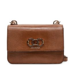 Torebka Guess. Brązowe listonoszki Guess, z aplikacjami, bez dodatków. Za 589.99 zł.