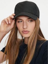 Guess Czapka z daszkiem AW5184 POL03 Czarny. Czarne czapki Guess, z aplikacjami, z materiału. Za 109.99 zł.