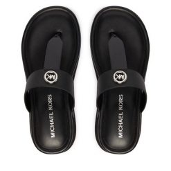 Japonki MICHAEL Michael Kors. Czarne klapki MICHAEL Michael Kors, bez wzorów, bez obcasa. Za 479.99 zł.