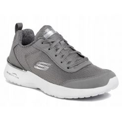 BUTY damskie SKECHERS DYNAMIGHT 12947-GRY szare niskie lekkie sportowe 38,5. Szare obuwie sportowe Skechers, bez zapięcia. Za 329.99 zł.