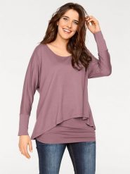 Heine Koszulka w kolorze szaroróżowym rozmiar: 48. Różowe bluzki Heine, bez wzorów, bez kołnierzyka, bez ramiączek. Za 126.99 zł.