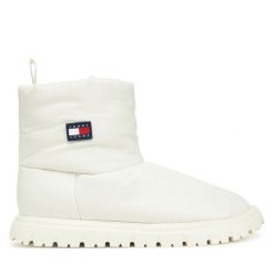 Śniegowce Tommy Jeans. Białe trapery i śniegowce Tommy Jeans, z jeansu. Za 519.99 zł.