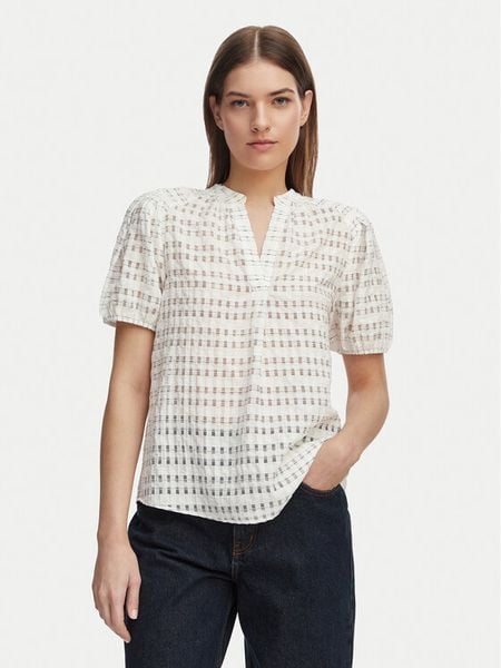 French Connection Bluzka 729F9 Biały Regular Fit. Białe bluzki French Connection, m, bez wzorów, z syntetyku, bez kołnierzyka, bez ramiączek. Za 239.99 zł.